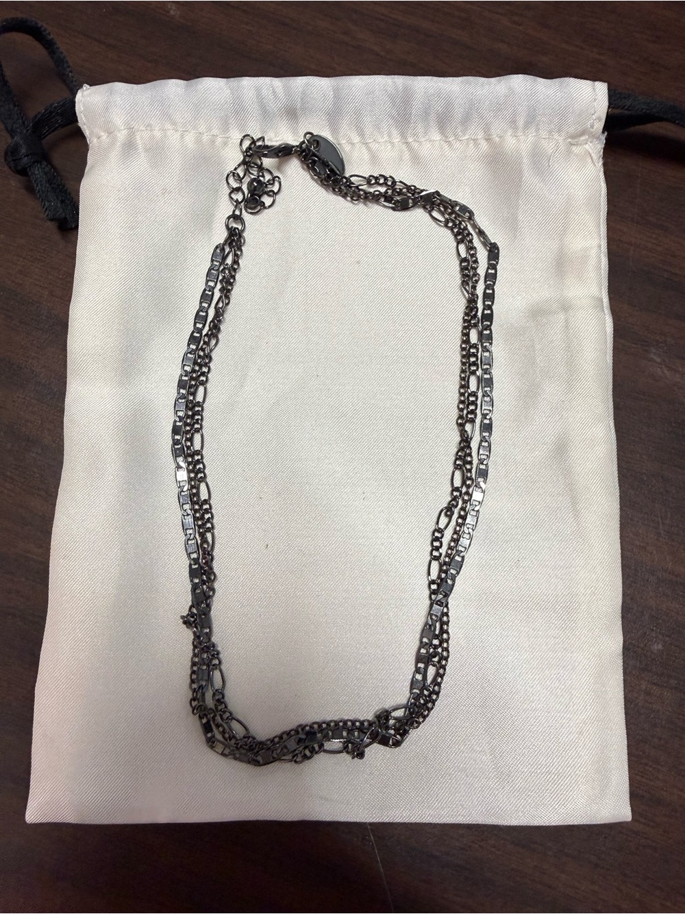 Layered Gunmetal Multi-Chain Necklace - Women Jewelry